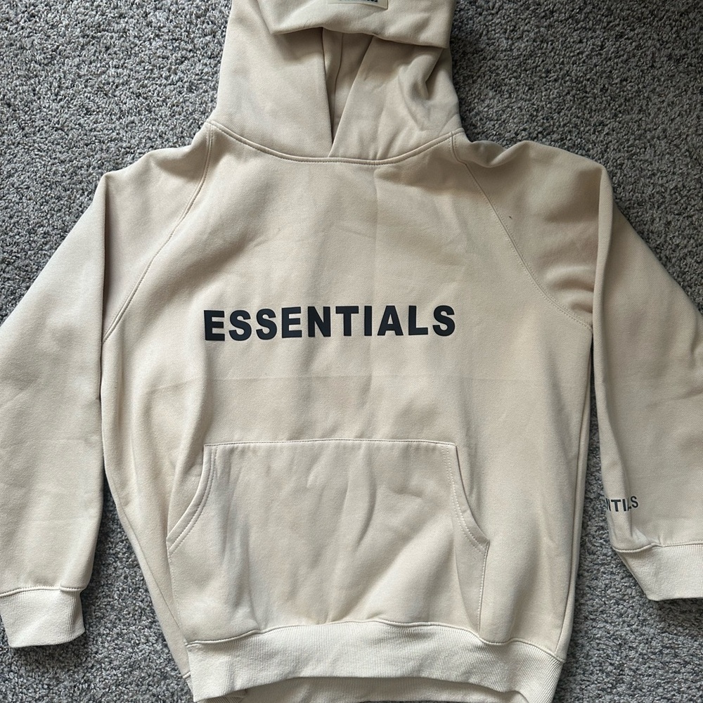 Essentials Fear of God Hoodie. Cream Color, Medium